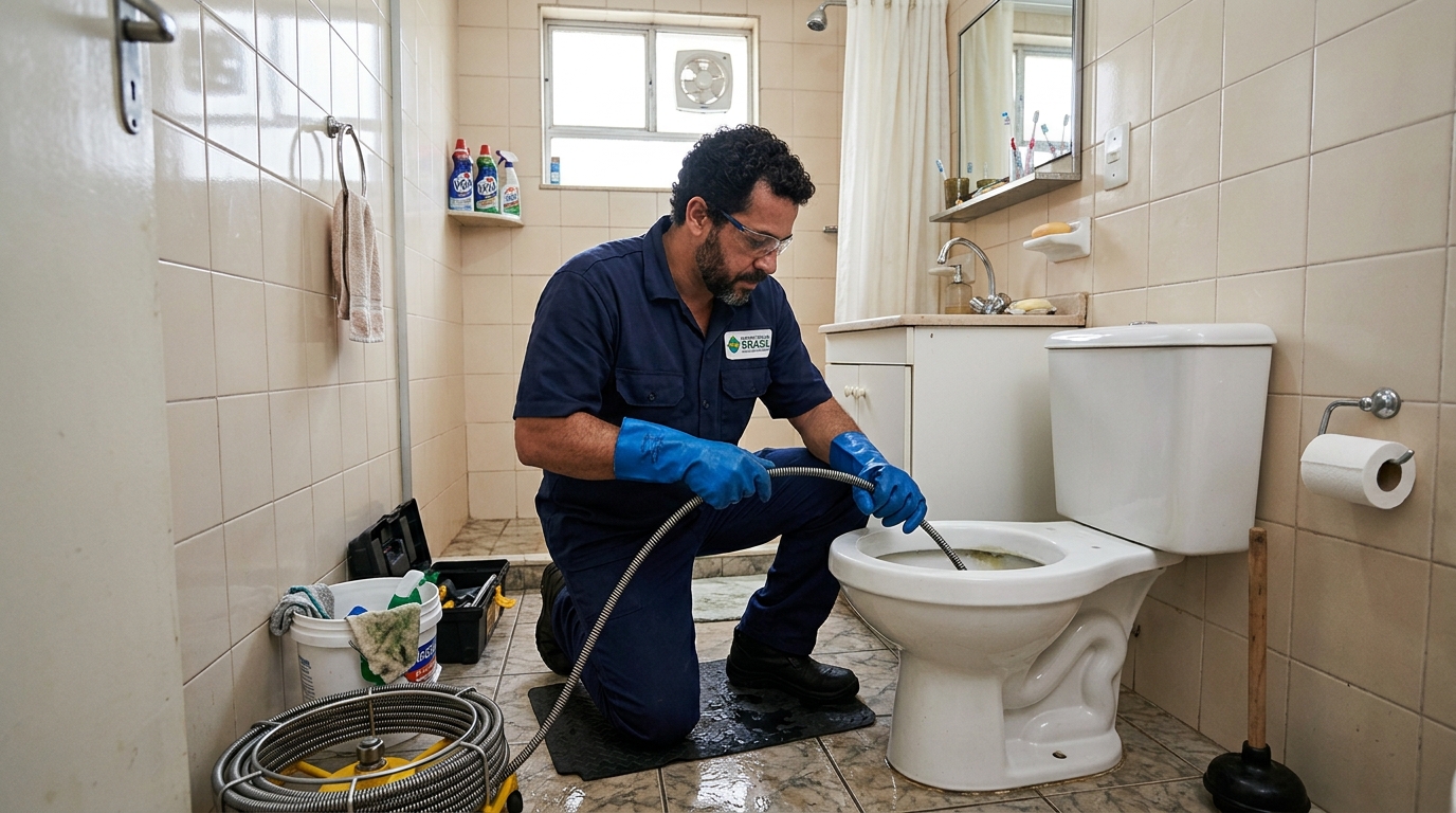 Desentupimento de vaso com equipamento em Serra-ES