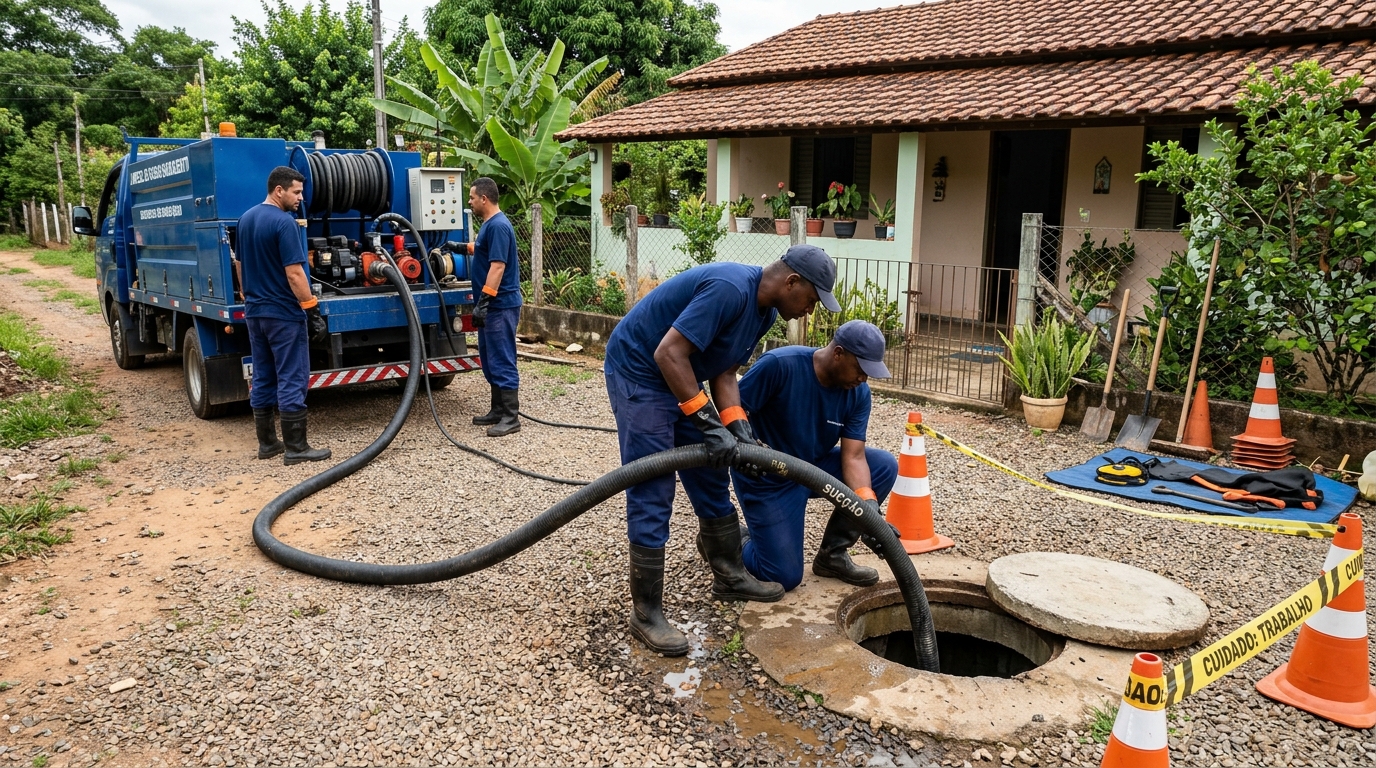Equipe de desentupimento de fossa em Serra-ES